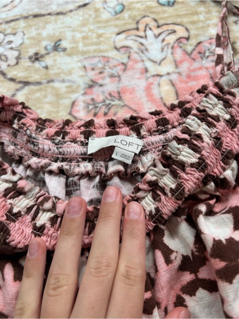 LOFT Pink and Brown Tank - Picture 2 of 3